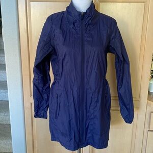 The North Face Blue long wind breaker size Large